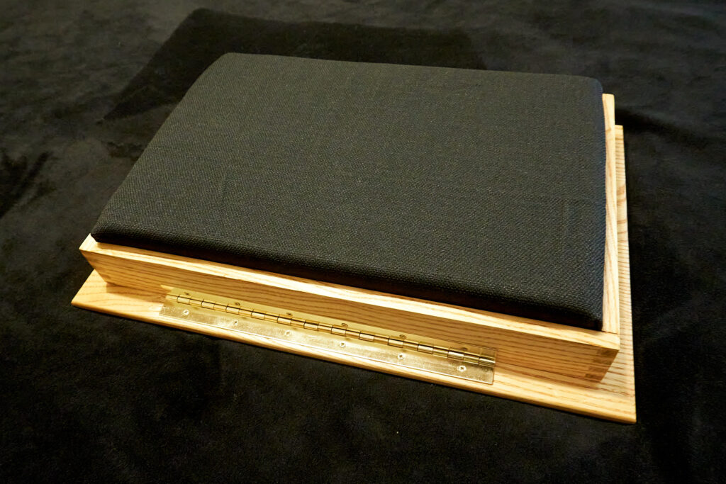 Bottom of a lap desk.