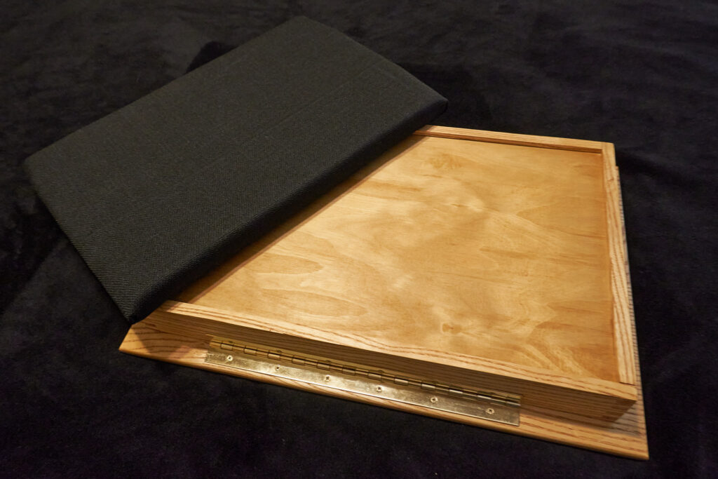 Bottom of a lap desk.